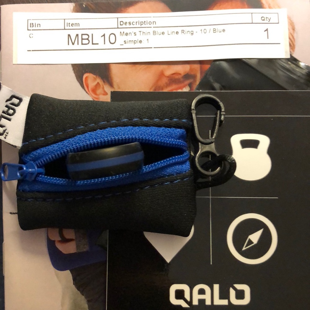 Men’s Sz 10 Thin Blue Line QALO ring